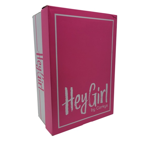 Hey Girl by Corkys Houndstooth Chain Link Lug Sole Loafers Brown Black Womens 9 - Picture 3 of 13